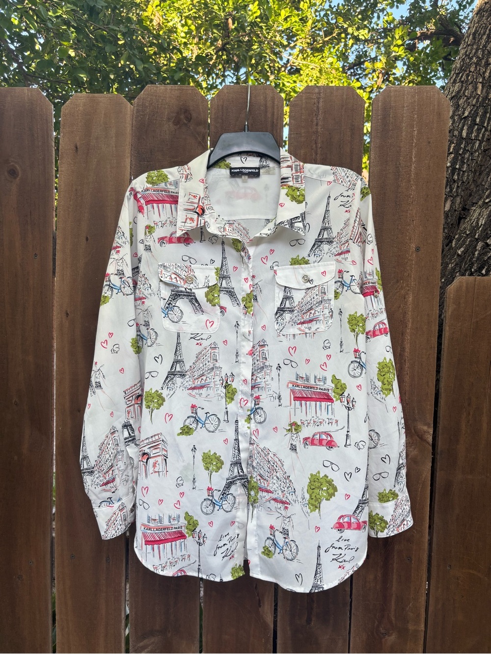Karl Lagerfeld Paris Long Sleeve Blouse size Large.